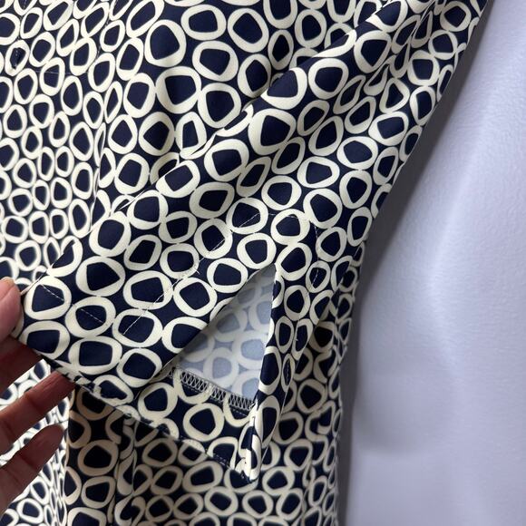 Jude Connally Blue Geoprint Geometric Collared Shirt Dress Stretch Women's M - Picture 6 of 8